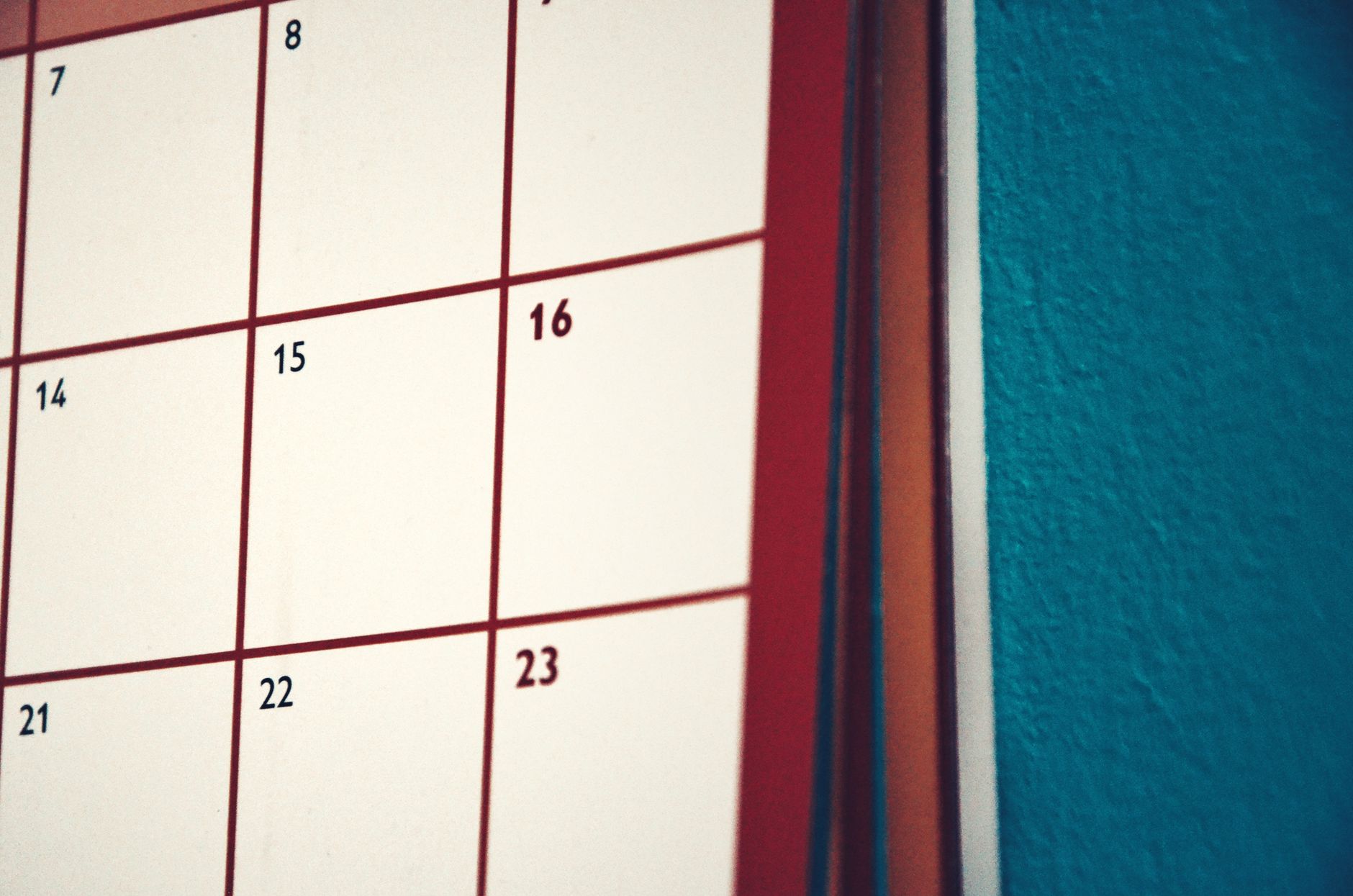 calendar on wall